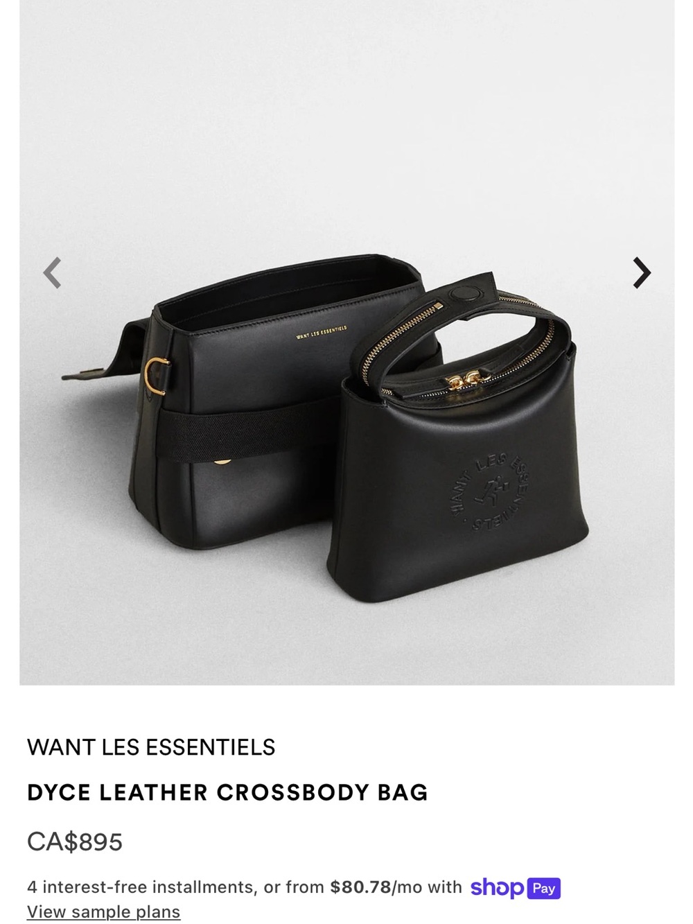 WANT Les Essentiels Black Leather Top-Handle Crossbody - Picture 5 of 6